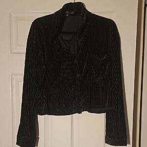 Velvet crop button down